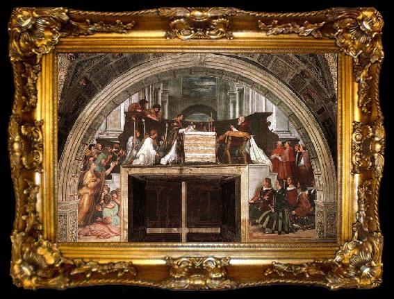 framed  RAFFAELLO Sanzio The Mass at Bolsena, ta009-2